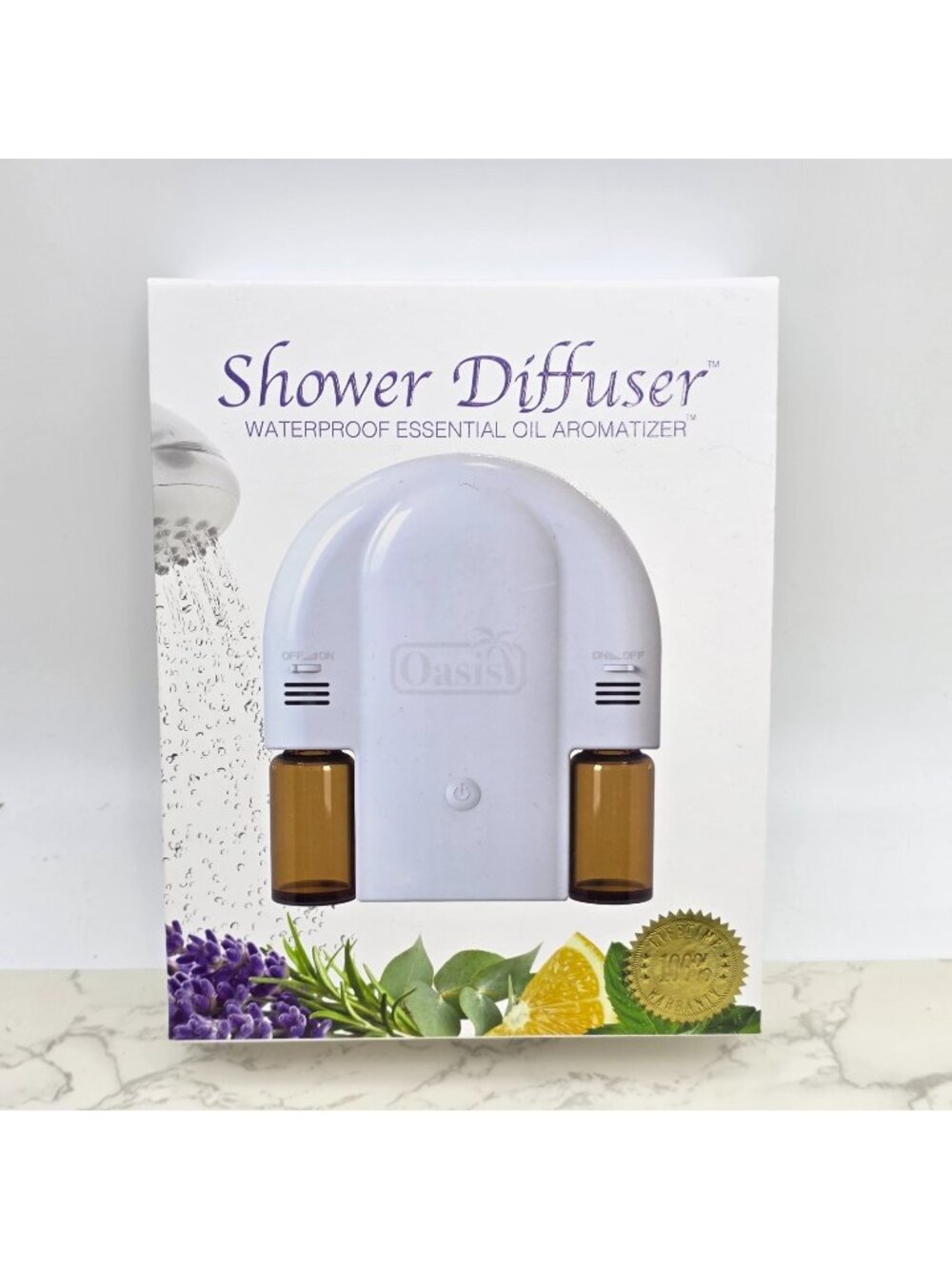 Oasis Shower Diffuser Essential Oil Aromatizer Waterproof Wall Mount Suction NEW